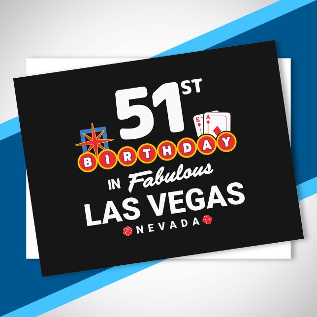 Carte Postale Fête d'anniversaire à Las Vegas - 51e anniversaire (Créateur téléchargé)