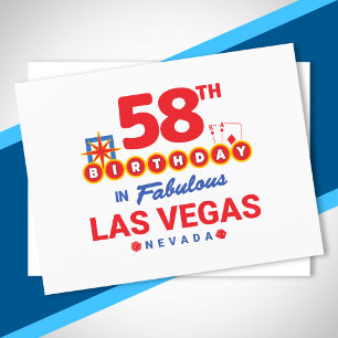 Carte Postale Fête d'anniversaire à Las Vegas - 58e anniversaire