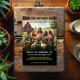 Carte Postale Fête d'anniversaire amusante à la ferme