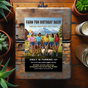 Carte Postale Fête d'anniversaire amusante à la ferme