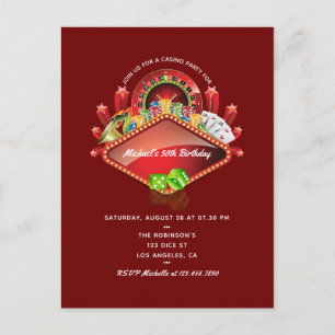 Carte Postale Fête d'anniversaire au casino