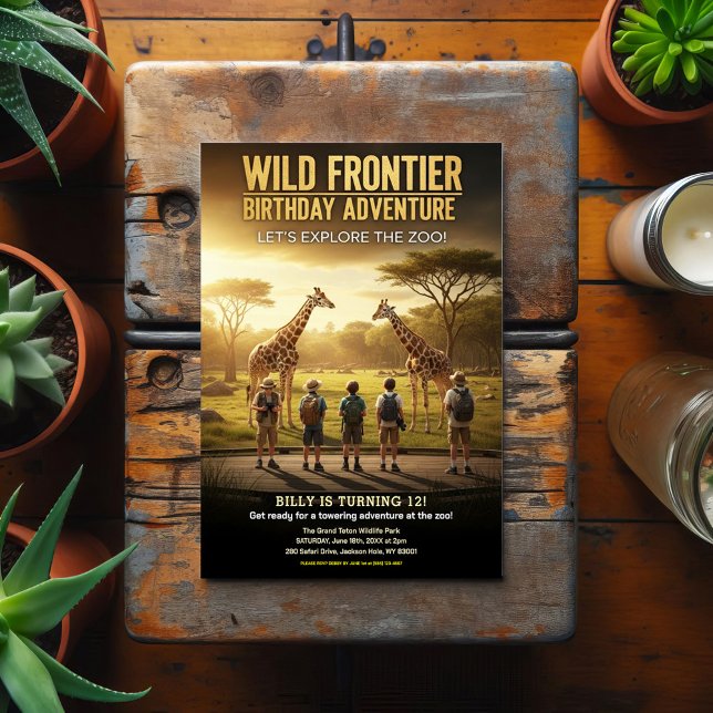 Carte Postale Fête d'anniversaire au Zoo Wild Frontier (Créateur téléchargé)
