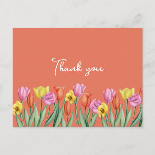 Carte Postale Fête d'anniversaire aux tulipes florales