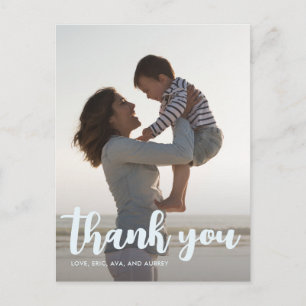 Carte Postale Fête d'anniversaire Blue Boys Merci Script Photo