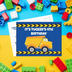 Carte Postale Fête d'anniversaire Camion à benne Construction En