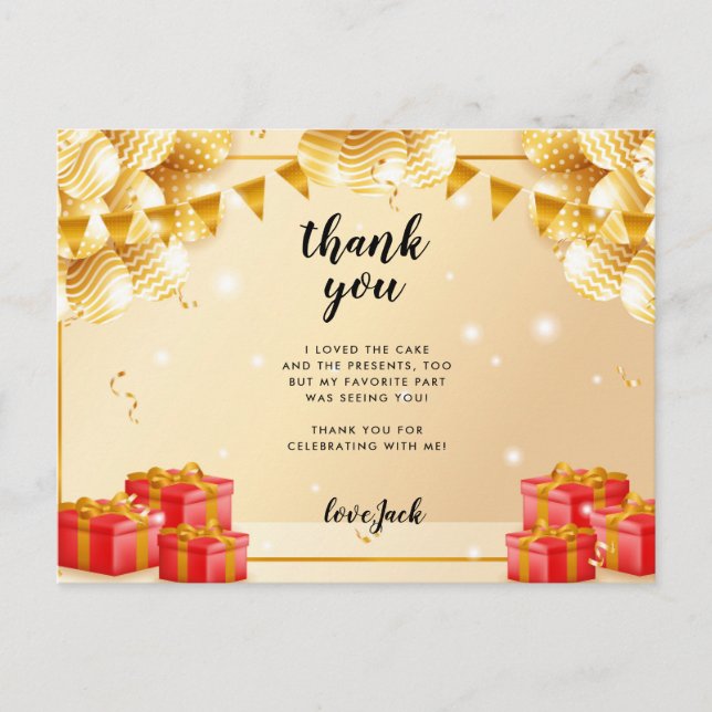 Carte Postale Fête d'anniversaire camion de pompiers rouge (Devant)