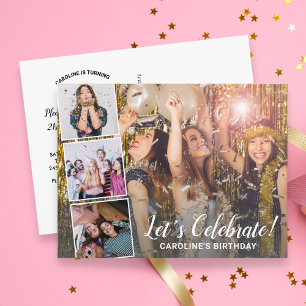 Carte Postale Fête d'anniversaire Chaque année Photo moderne Col