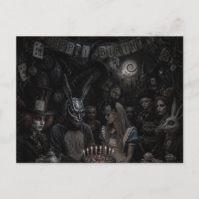 Carte Postale Fête d'anniversaire d'Alice Dark Fantasy (Devant)