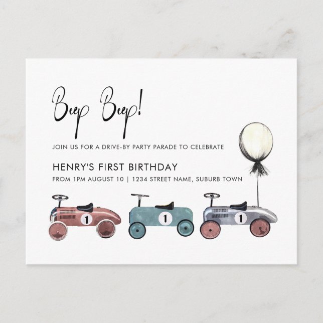 Carte Postale Fête d'anniversaire de 1ère année de quarantaine e (Devant)