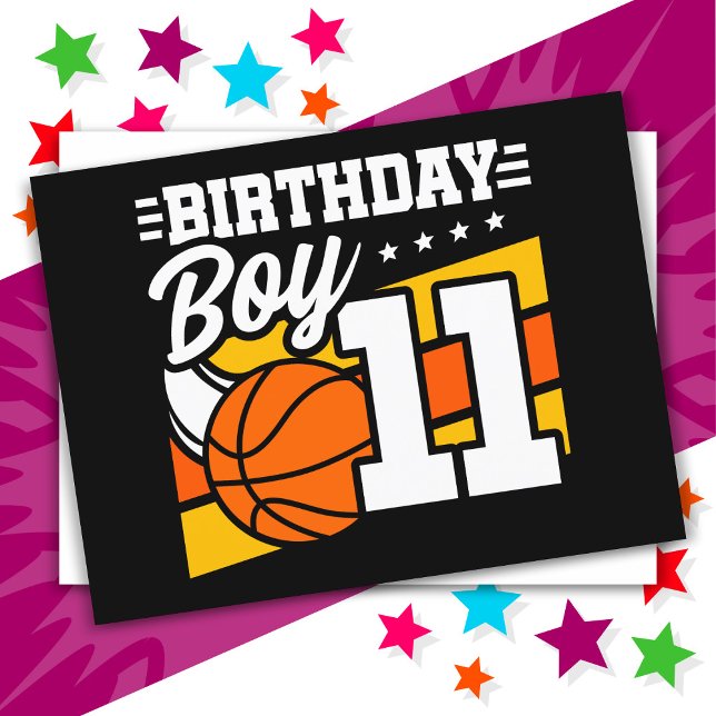 Carte Postale Fête d'anniversaire de basketball pour un garçon d (Créateur téléchargé)