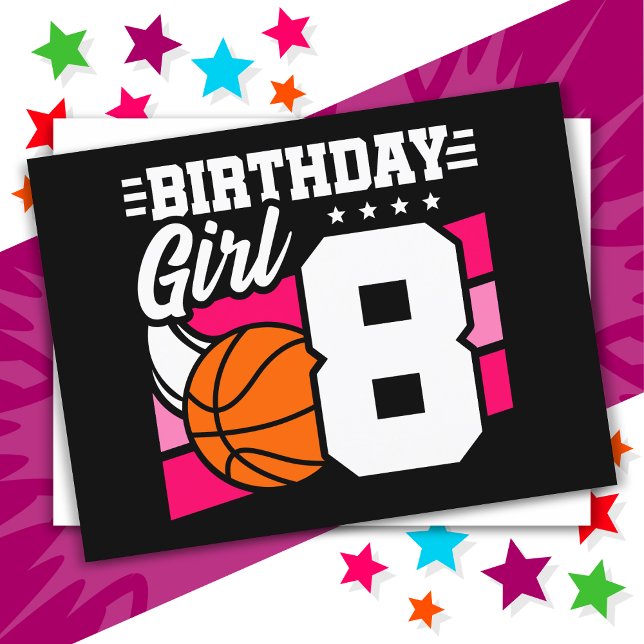 Carte Postale Fête d'anniversaire de basketball pour une fille d (Créateur téléchargé)