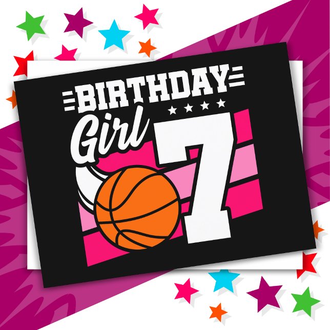 Carte Postale Fête d'anniversaire de basketball pour une fille d (Créateur téléchargé)