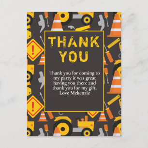 Carte Postale Fête d'anniversaire de chantier Merci