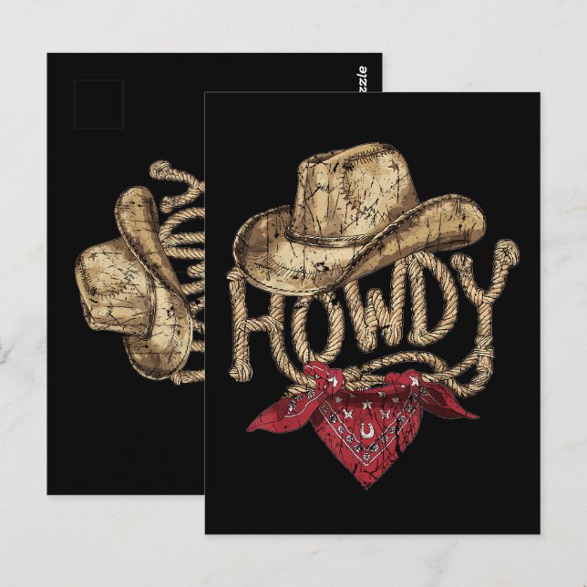 Carte Postale Fête d'anniversaire de cow-boy occidental (Devant / Derrière)