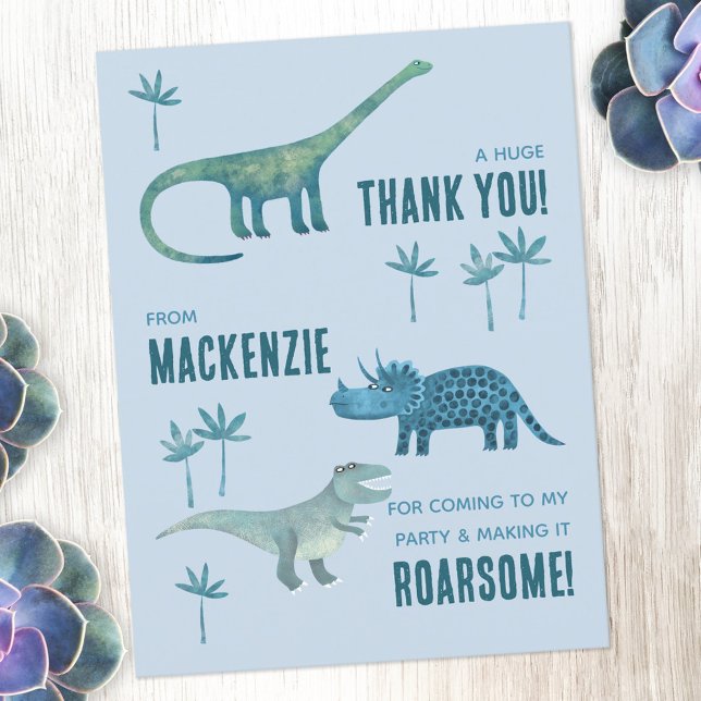 Carte Postale Fête d'anniversaire de dinosaure Merci (Créateur téléchargé)