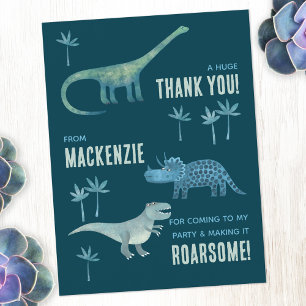 Carte Postale Fête d'anniversaire de dinosaure Merci