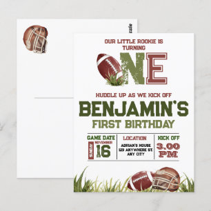 Carte Postale Fête d'anniversaire de football 1re année de footb