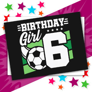 Carte Postale Fête d'anniversaire de football de 6 ans pour fill