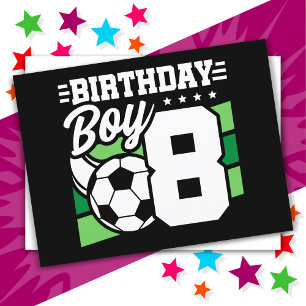 Carte Postale Fête d'anniversaire de football de 8 ans pour garç