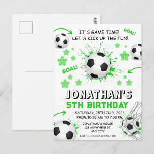 Carte Postale Fête d'anniversaire de football pour enfants