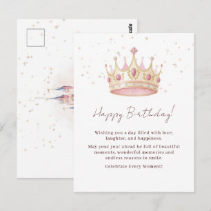 Carte Postale Fête d'anniversaire de la Couronne de Princesse