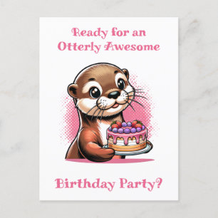 Carte Postale Fête d'anniversaire de la fille à thème Otter