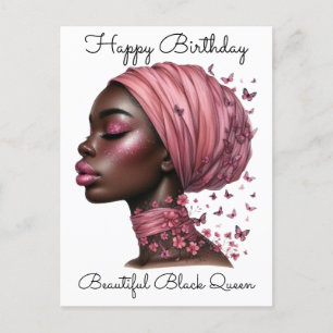 Carte Postale Fête d'anniversaire de la magie de la fille noire 