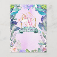 Fête d'anniversaire de licorne magique de la forêt