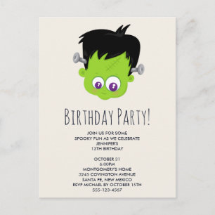 Carte Postale Fête d'anniversaire de monstre de Frankenstein ver