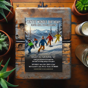 Carte Postale Fête d'anniversaire de snowboard Winter Wonder