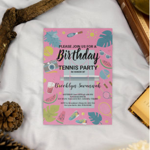 Carte Postale Fête d'anniversaire de tennis Summer Splash