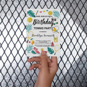 Carte Postale Fête d'anniversaire de tennis Summer Splash