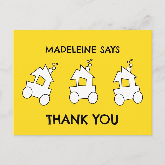 Carte Postale Fête d'anniversaire de train (Devant)