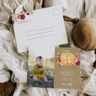 Carte Postale Fête d'anniversaire des enfants de la citrouille d