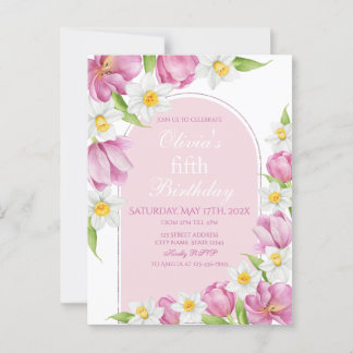 Carte Postale Fête d'anniversaire Enfants Fleur Colorée Printani