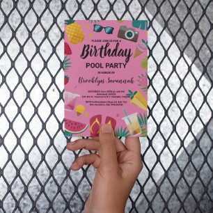 Carte Postale Fête d'anniversaire extravagante au bassin Splash 