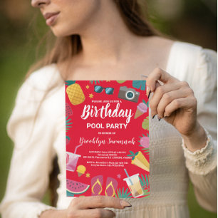 Carte Postale Fête d'anniversaire extravagante au bord de la pis