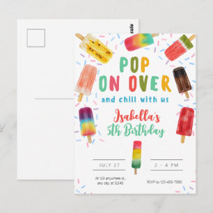 Carte Postale Fête d'anniversaire glace pop été
