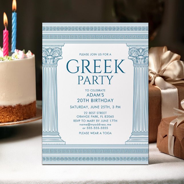 Carte Postale Fête d'anniversaire grecque (Créateur téléchargé)