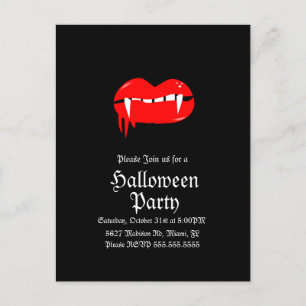 Carte Postale Fête d'anniversaire Halloween Vampire Lèvres Sangl