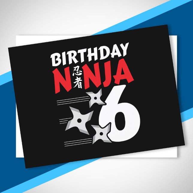 Carte Postale Fête d'anniversaire Ninja - Ninja d'anniversaire 6 (Créateur téléchargé)