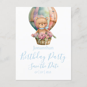 Carte Postale Fête d'anniversaire ours en peluche