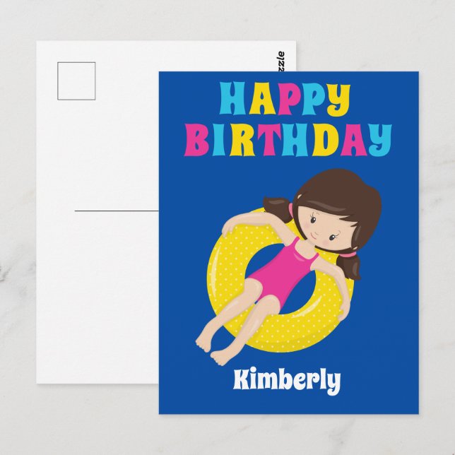 Carte Postale Fête d'anniversaire personnalisée pour enfants au  (Devant / Derrière)