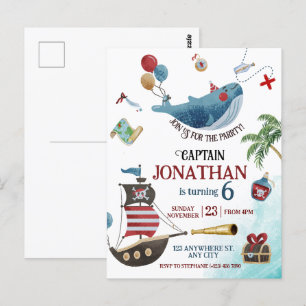 Carte Postale Fête d'anniversaire pirate