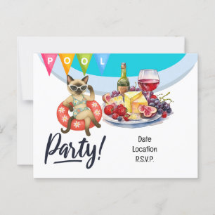 Carte Postale Fête d'anniversaire Piscine pour les amoureux de c