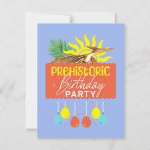 Carte Postale Fête d'anniversaire préhistorique Ptérodactyle Din