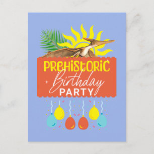 Carte Postale Fête d'anniversaire préhistorique Ptérodactyle Din