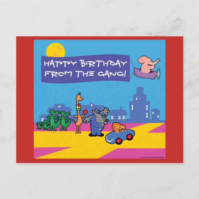 Carte Postale Fête d'anniversaire Wild Life (Devant)
