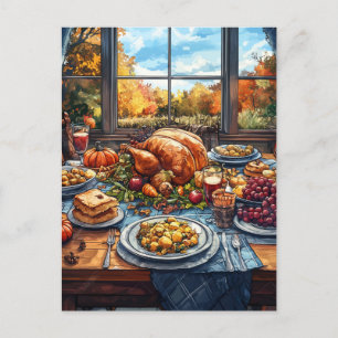Carte Postale Fête d'automne : Fête de Thanksgiving
