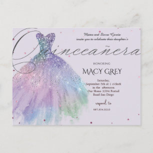Carte Postale Fête de 15 ans Blush Floral Quinceañera